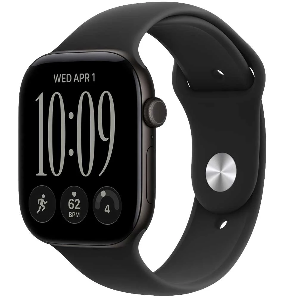 Apple Watch Series 12 GPS 42mm Black Aluminium Case with Black Sport Band - M/L (MJEC4RK/A)